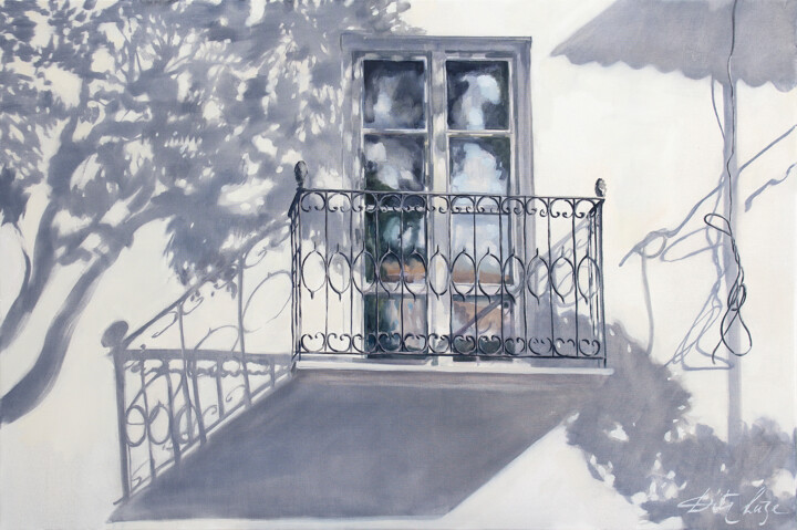 Pittura intitolato "Five shadows" da Dita Lūse, Opera d'arte originale, Olio Montato su Telaio per barella in legno