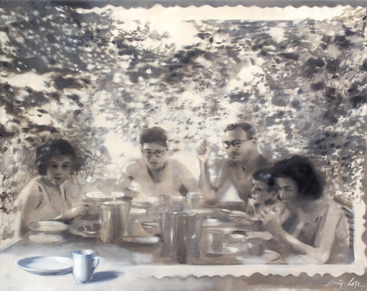 Pintura titulada "Breakfast in the ga…" por Dita Lūse, Obra de arte original, Oleo