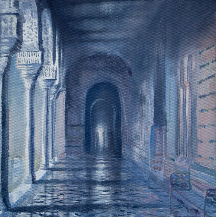 Painting titled "Hallway" by Dita Lūse, Original Artwork, Oil