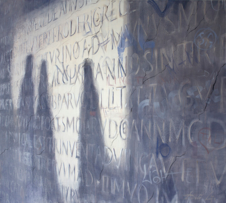 Pittura intitolato "Wall" da Dita Lūse, Opera d'arte originale, Olio