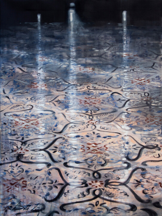 Malerei mit dem Titel "Sicilian floor" von Dita Lūse, Original-Kunstwerk