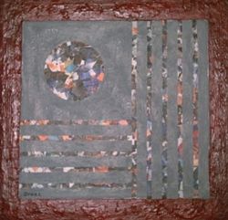 Картина под названием "Circle and Stripe" - Dival, Подлинное произведение искусства, Акрил