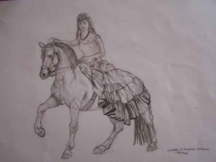 Dessin intitulée "amazone" par Sunshain, Œuvre d'art originale,