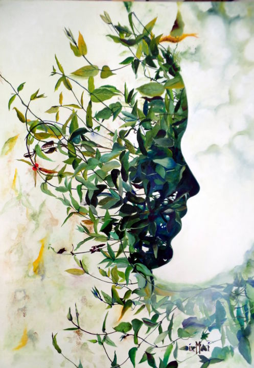 Peinture intitulée "Nature" par Michel Dixmai, Œuvre d'art originale, Huile