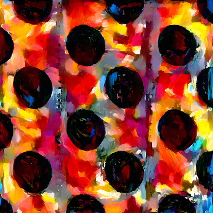 Digital Arts titled "Polka dots abstract…" by Dizlarka, Original Artwork, Digital Painting