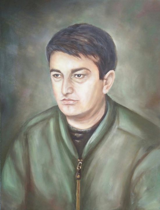 Painting titled "Portrait oil painti…" by Aleksandra Limunovic, Original Artwork, Oil