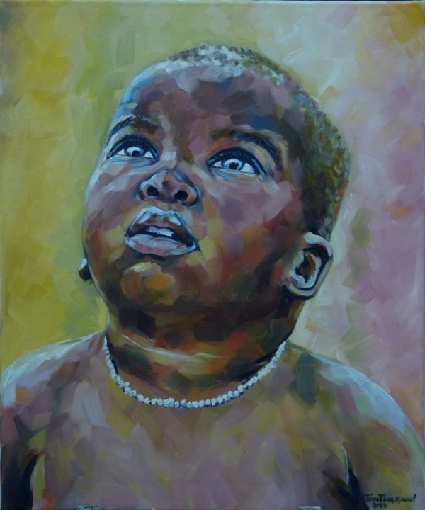 Painting titled "innocence" by Djamel Temtem, Original Artwork, Oil