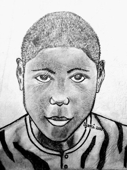 Dessin intitulée "Enfant libre.jpg" par Djamiou Aboudou, Œuvre d'art originale, Crayon
