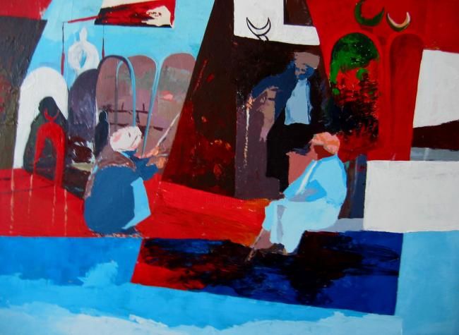 Peinture intitulée "Les Oubliés" par Djelloul Med, Œuvre d'art originale,