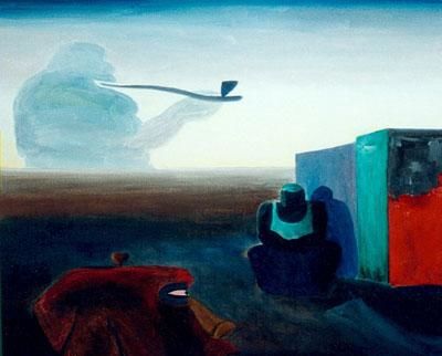 Painting titled "Le nuage rit" by Jean-Marc Bouvier, Original Artwork