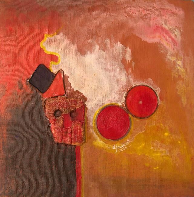 Peinture intitulée "leurs et lueurs" par Djeumoal, Œuvre d'art originale, Huile