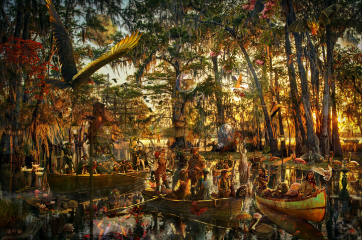 Digital Arts titled "Mangrove swamp" by Djimme Dorje Ahni, Original Artwork, Digital Collage