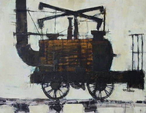Painting titled "wagon_1" by Djoma, Original Artwork