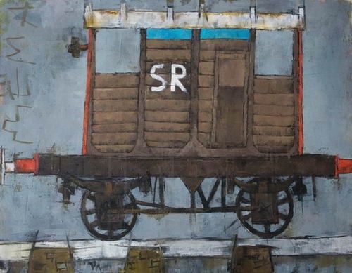 Painting titled "wagon_2" by Djoma, Original Artwork