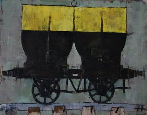 Painting titled "wagon_4" by Djoma, Original Artwork
