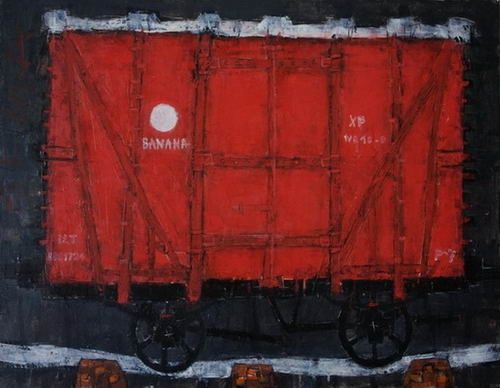 Painting titled "wagon_5" by Djoma, Original Artwork