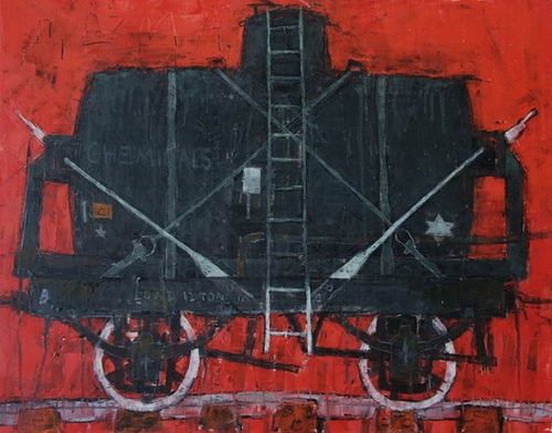 Painting titled "wagon_6" by Djoma, Original Artwork