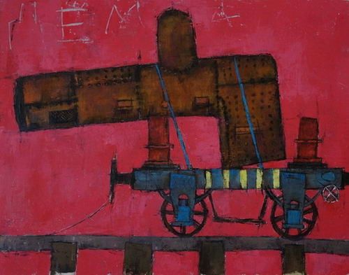 Painting titled "wagon_7" by Djoma, Original Artwork