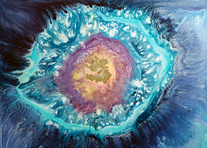 Painting titled "ENERGY" by Djuliana Prix, Original Artwork, Acrylic Mounted on Other rigid panel