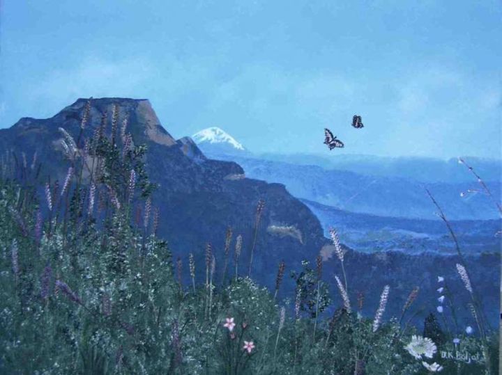 Pittura intitolato "Hamilton Mountain" da D.K. Boljat, Opera d'arte originale, Olio