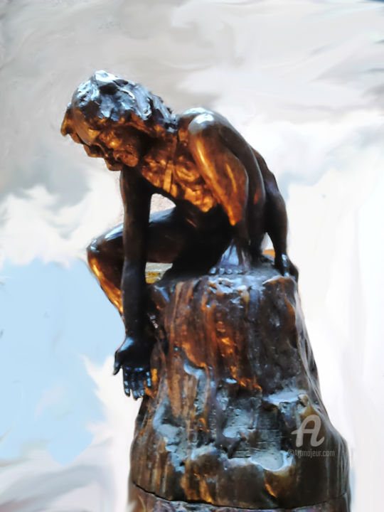 Sculpture intitulée "LE SAUVEUR" par Didier Ledus, Œuvre d'art originale, Bronze