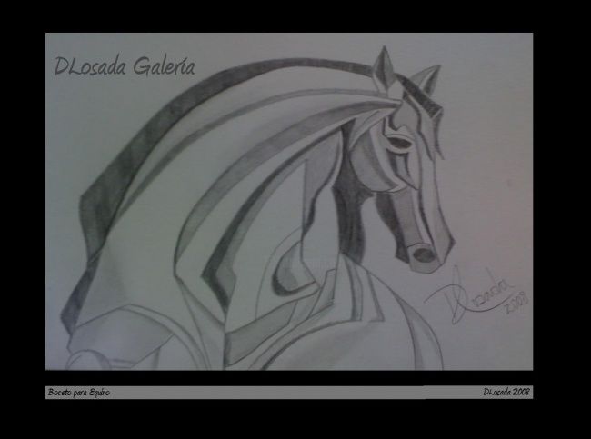 Drawing titled "Boceto para Equino" by Dlosada, Original Artwork