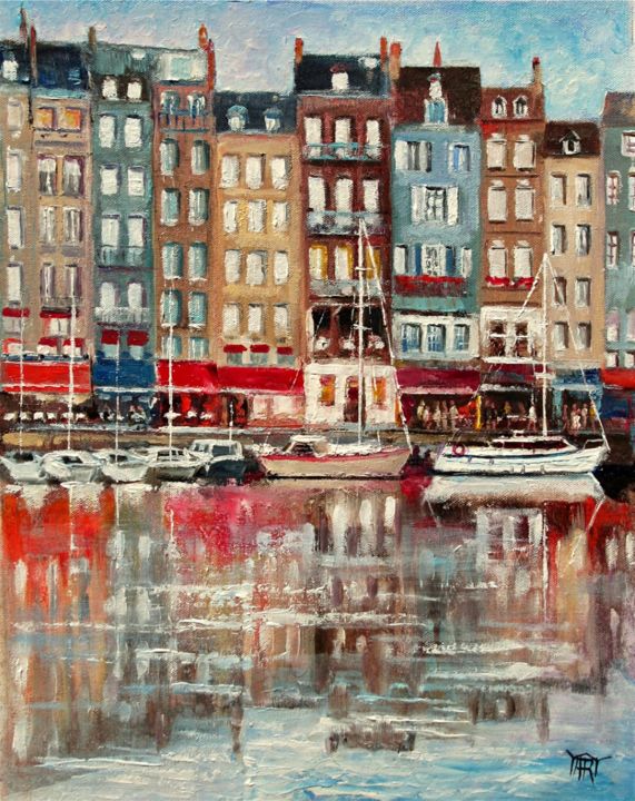 Painting titled ""Honfleur, Vieux-Ba…" by Andre, Yary, & Peter Dluhos, Original Artwork, Oil