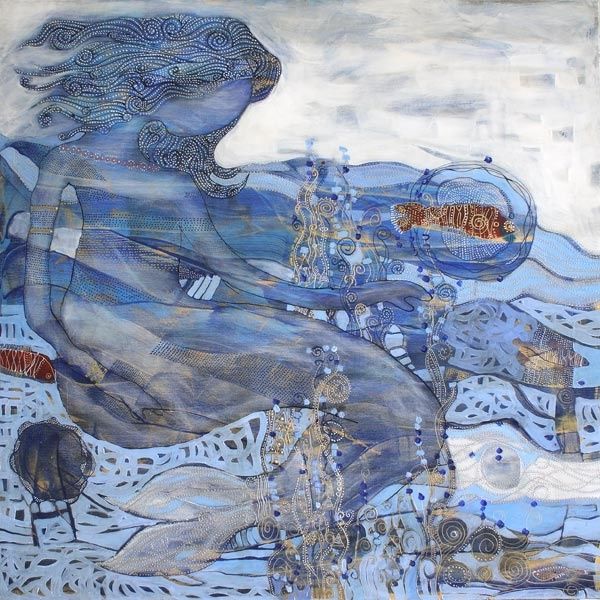 Painting titled "Water" by Davood Mantegh, Original Art,
