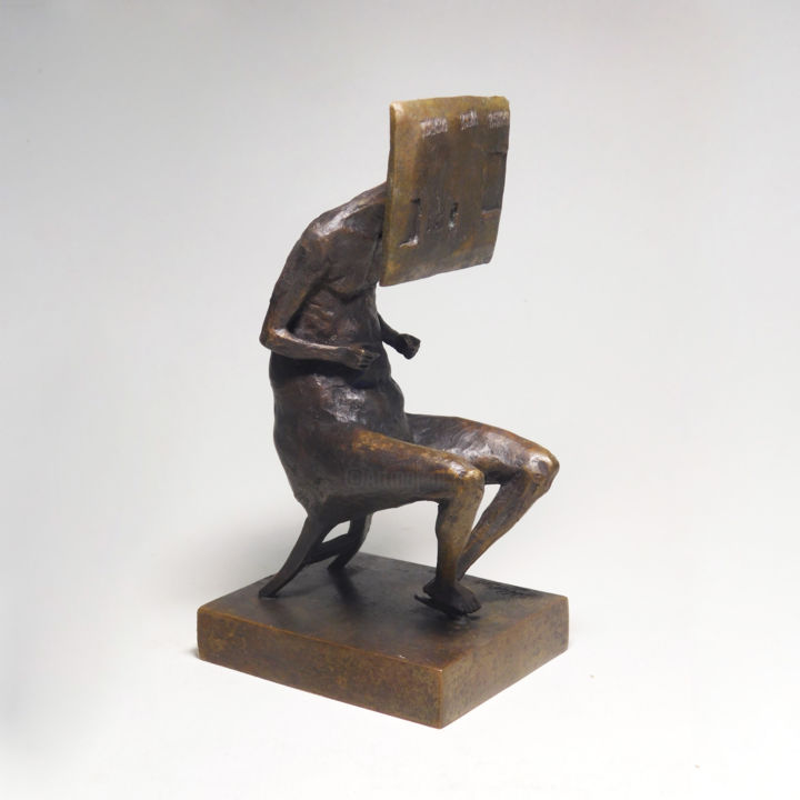 Sculpture titled "Statuette "Point of…" by Dmitriy Shevchuk, Original Artwork, Bronze