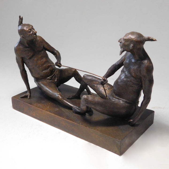 Skulptur mit dem Titel "Untying of knots, b…" von Dmitriy Shevchuk, Original-Kunstwerk, Bronze