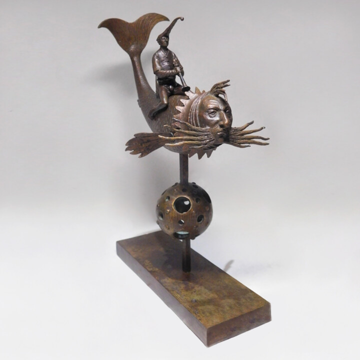 Sculpture titled "Dreamcatcher, bronz…" by Dmitriy Shevchuk, Original Artwork, Bronze