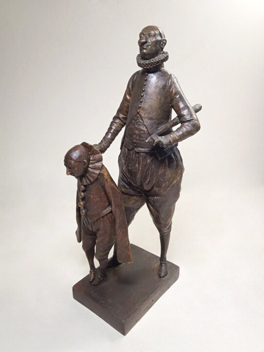 Skulptur mit dem Titel "Statuette Teaching…" von Dmitriy Shevchuk, Original-Kunstwerk, Bronze