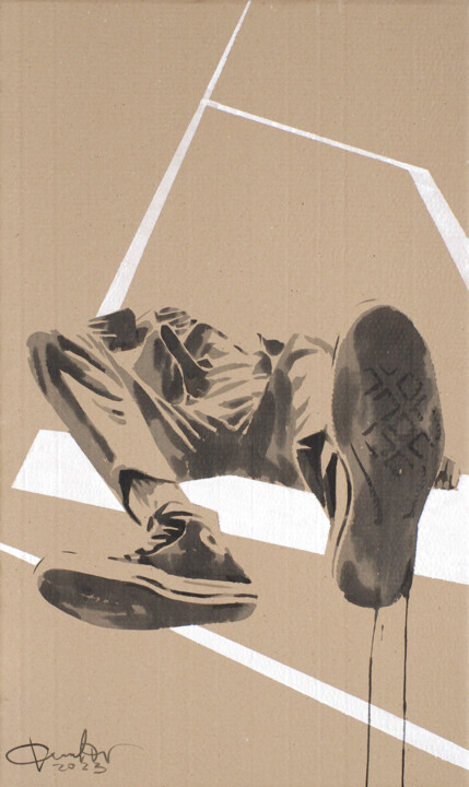 Картина под названием "Roof" - Дмитрий Филатов, Подлинное произведение искусства, Чернила Установлен на картон