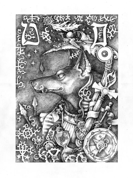 Рисунок под названием "#XIII The Death" - Дмитрий Хась, Подлинное произведение искусства, Гелевая ручка