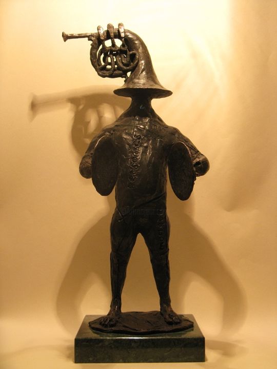 Sculpture titled "музыкант" by Dmitrii Morozov, Original Artwork, Bronze
