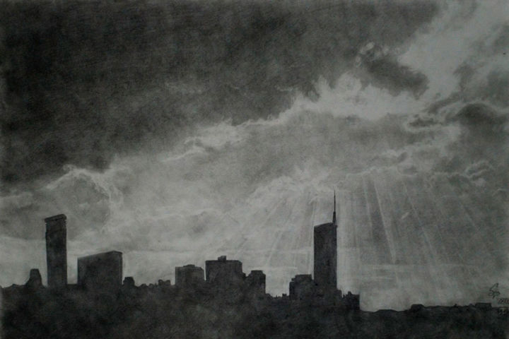 Drawing titled "after-rain-2-1200-0…" by Dmitriy Cowalenco, Original Artwork, Pencil