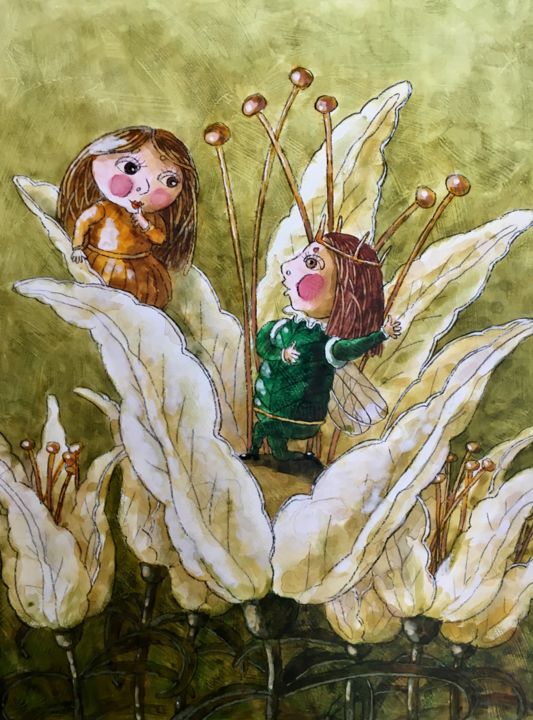 Peinture intitulée "Fairy Tales / Conte…" par Dmitriy Trubin, Œuvre d'art originale