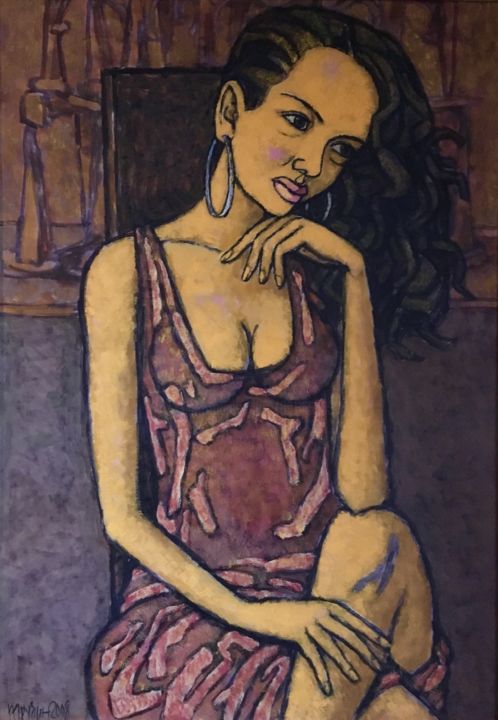 Peinture intitulée "Портрет" par Dmitriy Trubin, Œuvre d'art originale,