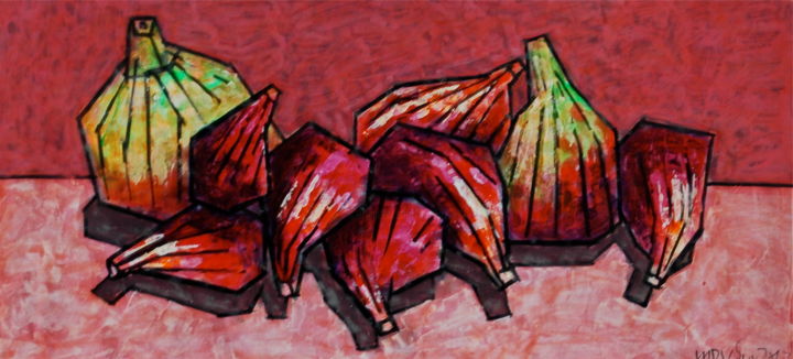 Pintura intitulada "инжир" por Dmitriy Trubin, Obras de arte originais