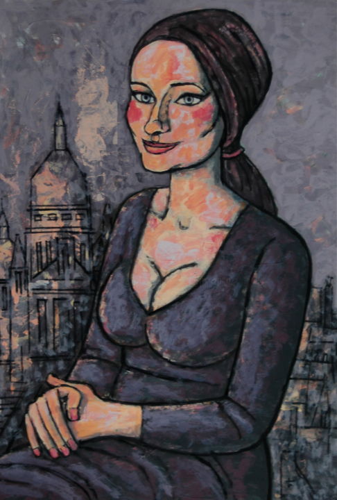 Malerei mit dem Titel "portrait 2" von Dmitriy Trubin, Original-Kunstwerk, Acryl