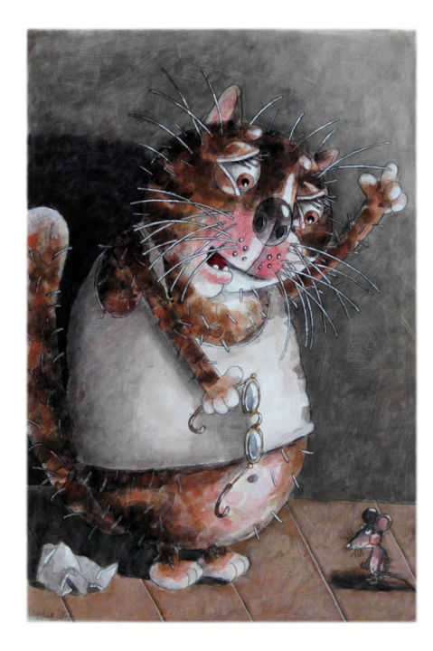 Ζωγραφική με τίτλο "Katze | chat | cat…" από Dmitriy Trubin, Αυθεντικά έργα τέχνης