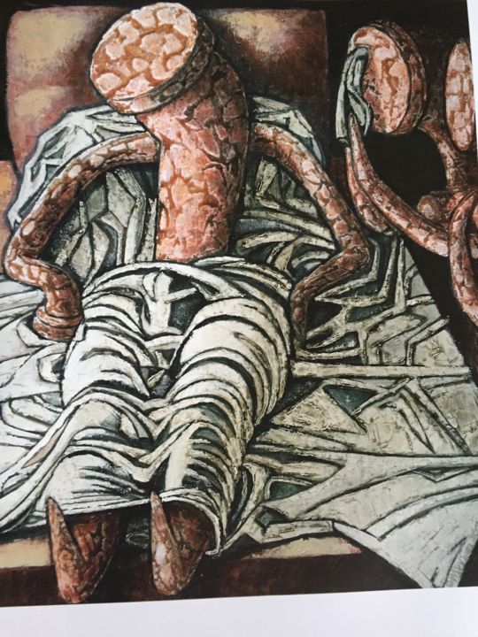 Pittura intitolato "МЕРТВЫЙ ХРИСТОС.ПО…" da Dmitriy Trubin, Opera d'arte originale, Olio