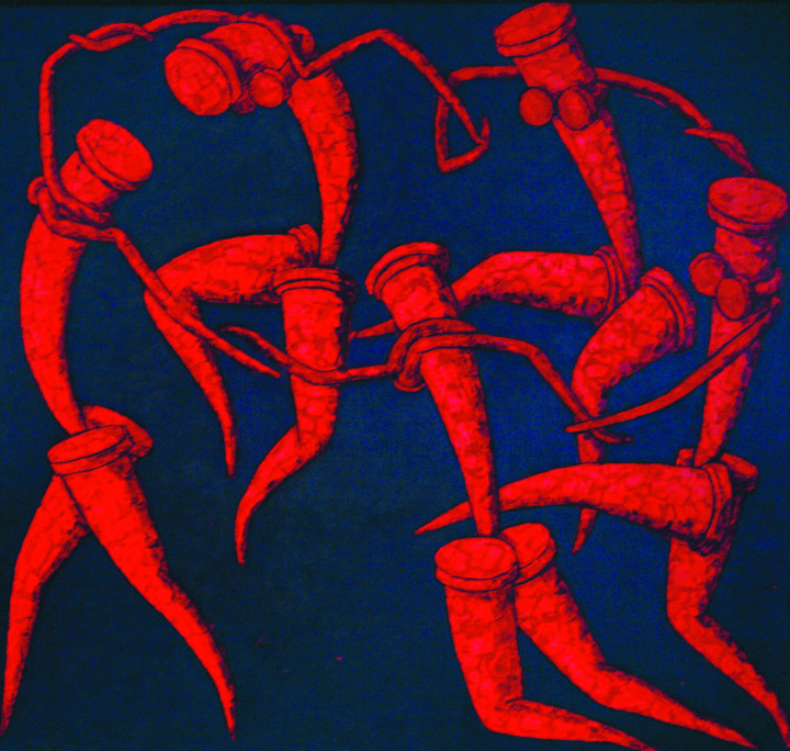 Peinture intitulée "dance / Tanz / dans…" par Dmitriy Trubin, Œuvre d'art originale,