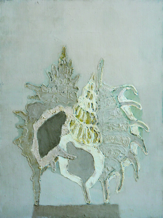 Peinture intitulée "coquille / coquille…" par Dmitriy Trubin, Œuvre d'art originale, Huile