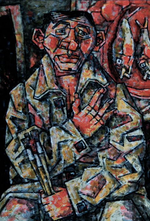 Peinture intitulée "ХАИМ СУТИН.РЫБА И П…" par Dmitriy Trubin, Œuvre d'art originale