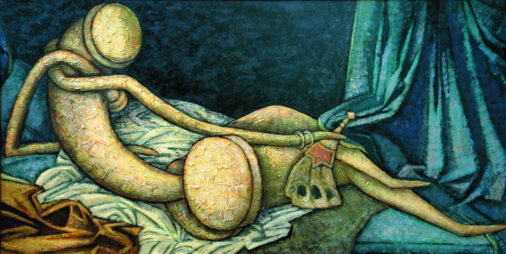 Pintura intitulada "БОЛЬШАЯ ОДАЛИСКА.ПО…" por Dmitriy Trubin, Obras de arte originais
