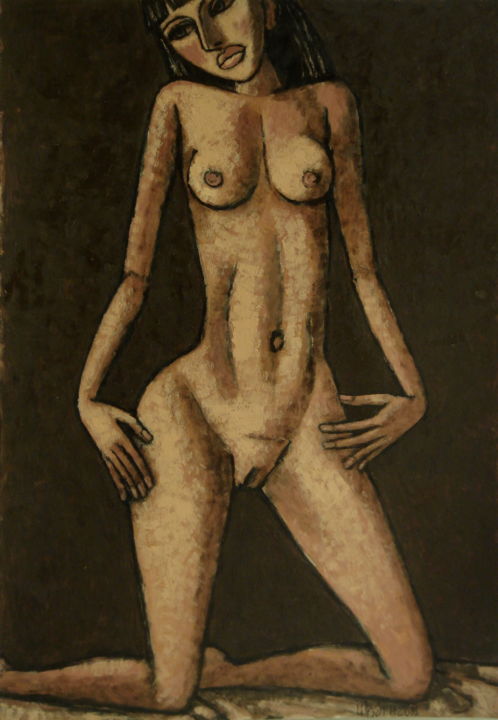 Картина под названием "nu / nue / обнаженн…" - Dmitriy Trubin, Подлинное произведение искусства, Масло