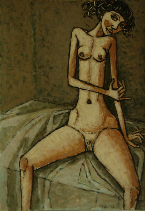 Peinture intitulée "nu / nue / обнаженн…" par Dmitriy Trubin, Œuvre d'art originale