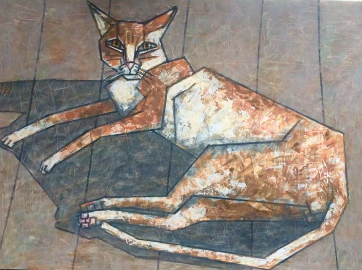 Malarstwo zatytułowany „Katze / chat / cat…” autorstwa Dmitriy Trubin, Oryginalna praca
