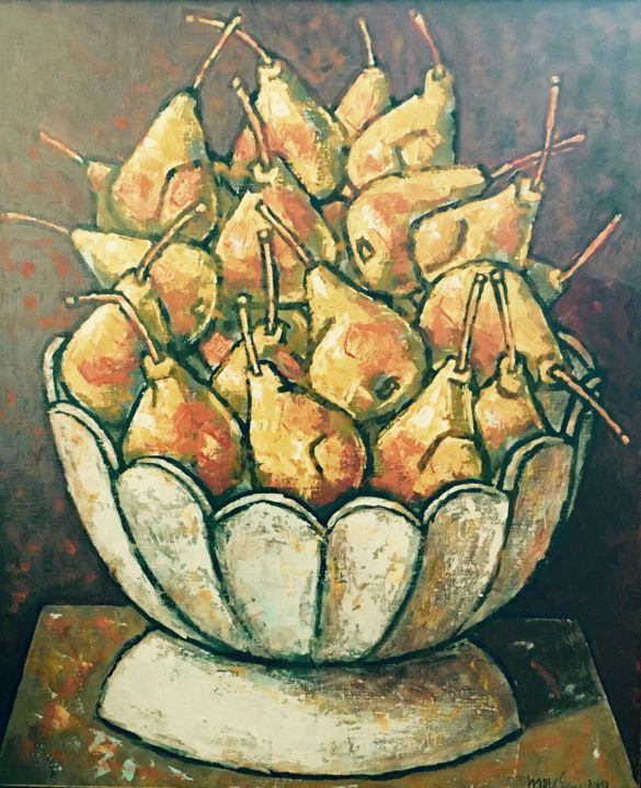Painting titled "pears / груши / Bir…" by Dmitriy Trubin, Original Artwork